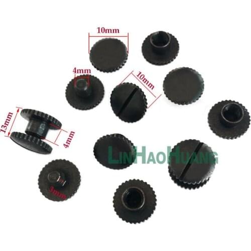 DIY 50sets/lot 10*10*4 lace double cap Brass screw rivets knob leather craft stud rivets round raw color free shipping
