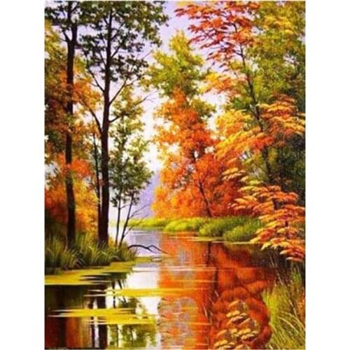 5D Diamond Painting Mosaic Landscape Embroidery Autumn Scenery WG2130