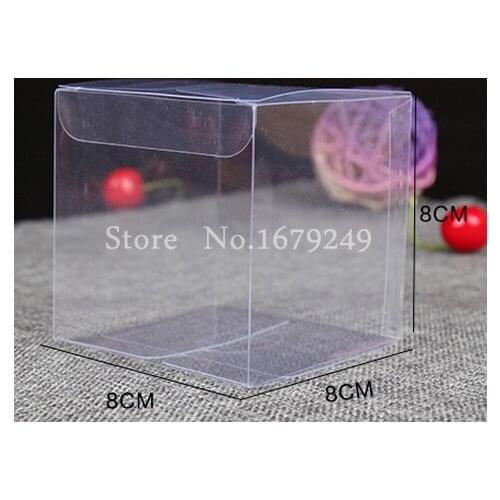 8*8*8cm/Transparent PVC box plastic boxes Pastry biscuit gift toy Display case 100pcs/set