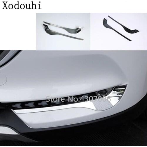 Car Eyebrow ABS Chrome Rear Bumper Corner Protection Trim Fog Light Eyelid Strip 2pcs For Mazda CX8 CX-8 2017 2018 2019 2020