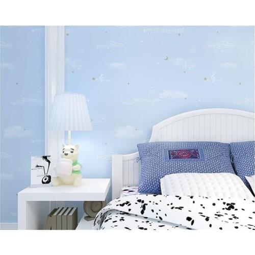 Beibehang modern children wallpaper bedroom musical note striped wallpaper living room television background star 3D wallpaper