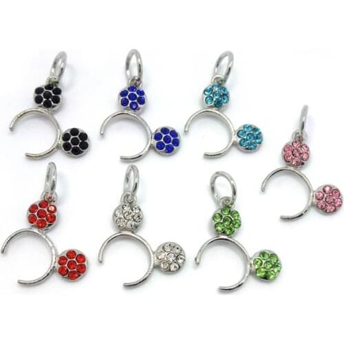 Free shipping new 30pcs 28x16mm mix colors Mickey head pendant alloy beads fit European fashion jewelry bracelet & necklace DIY