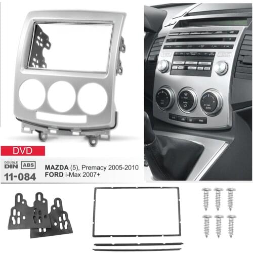 CD DVD Stereo Panel for FORD i-Max 2007+ MAZDA 5 Premacy 2005+ 2 Din Audio Radio Fascia CD Trim Kit Frame Refitting Facia Plate