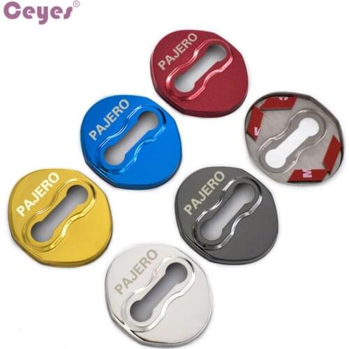 Ceyes 4pcs Car Styling Auto Decoration And Protection Covers Case For Mitsubishi Pajero Sport Car Emblem Accessories Car-Styling