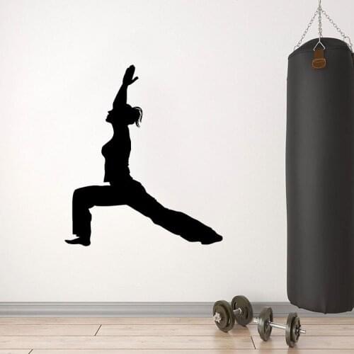 Fitness Woman Wall Decal Exercise Girl Sport Vinyl Window Stickers Yoga Studio Gym Meditation Room Interior Decor Wallpaper E557
