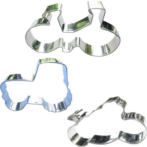 Bicycles, Tractors, Motorcycle shaped 3 piece biscuit cutting molds, baking tools, cake decorating soft candy tools