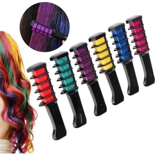 Hot Disposable Temporary Pro Hair Dye Mini Hair Chalks Crayons For Hair Color Multicolor Hair Dye Comb Hair Care Styling Tools