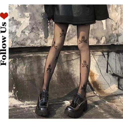 Gothic Dark Womens G Tight Pantyhose Sexy Black Loli Breathable Bone Stockings 2021 Fashion Fishnet Girl Mesh Stockings