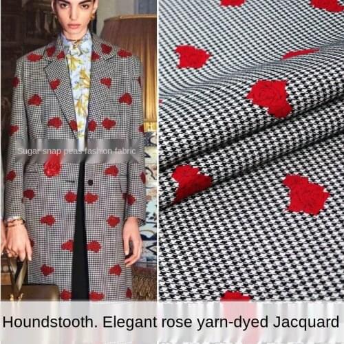 Houndstooth three-dimensional embossed yarn-dyed jacquard fabric, sewing fabric factory shop is not out of stock