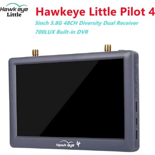 Hawkeye Little Pilot 4 5.8G 48CH Diversity Dual Receiver 5inch 800X480 700LUX Built-in DVR FPV Monitor for RC Drone Vehicle