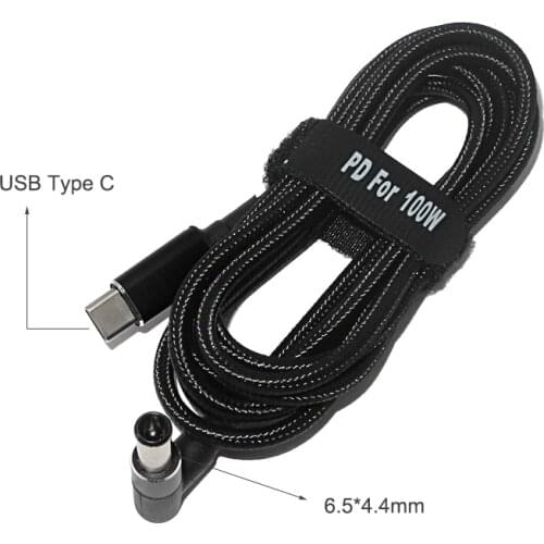 1.8m 100W USB Type C to 6.5 X 4.4mm Laptop Power Adpater Connector Charging Cable Cord for Sony Vaio Laptop Charger Converter