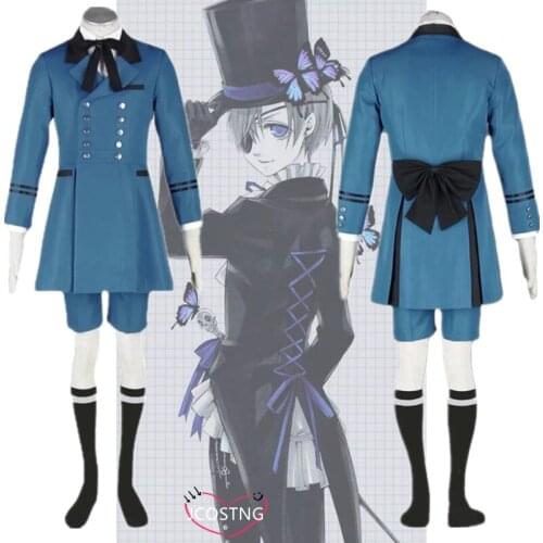Black Butler Ciel Phantomhive Cosplay Costumes Unisex Butler Uniform Transsexuals Suit Ciel Costume Pseudo-girl Dresses