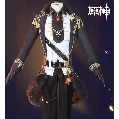 Hot Game Genshin Impact Cosplay Costume Diluc Costume Fur Coat Cosplay Genshin Impact Diluc Ragnvindr Cosplay Clothing Set
