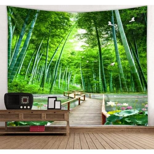 Forest Wall Hanging Living Room Bohemian Decoration Home Decoration Wall Tapestry Green Wall Blanket