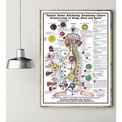 MT2214 Universal Healing Tao Body Mind & Spirit Chart Poster Painting Art Poster Print Canvas Home Decor Picture Wall Print