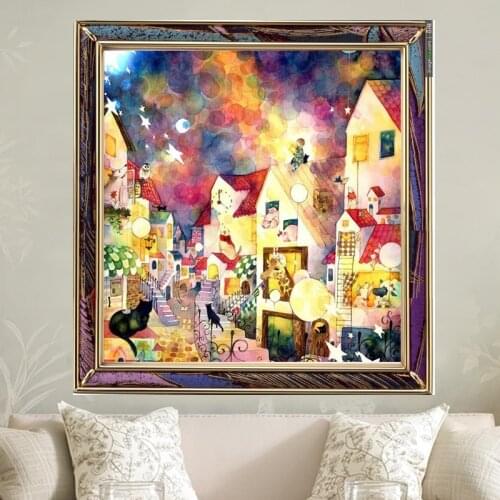 Dream Animal Town House Sewing kit Top Quality Embroidery Needlework 14CT Unprinted Art Cross Stitch Kit DIY Handmade Home Decor