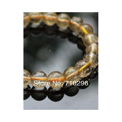 Natural Gold Rutilated Quartz 12MM Bracelet Gem stone quartz bracelets