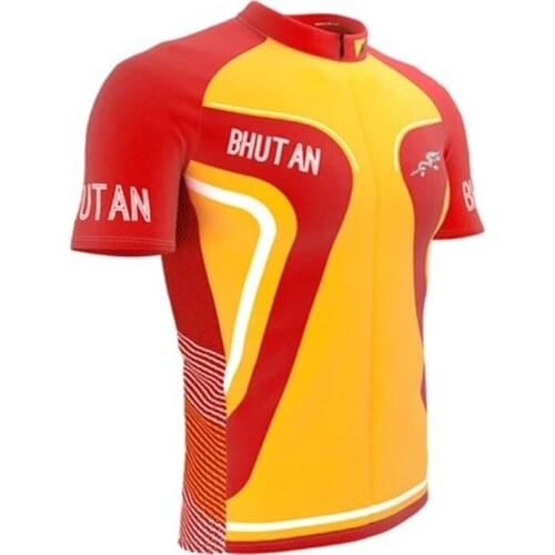 Bhutan2020 New Cycling Jersey Men Bike Road Mountain Race Bicycle Wear Tops Riding Bike Clothing Customized
