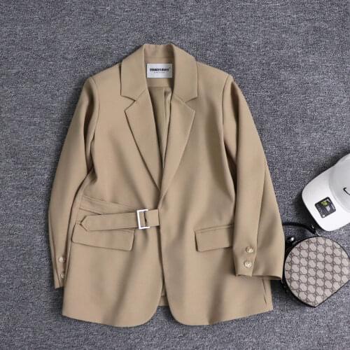 2021 spring new Korean style loose small suit jacket female fashion temperament design sense casual suit
