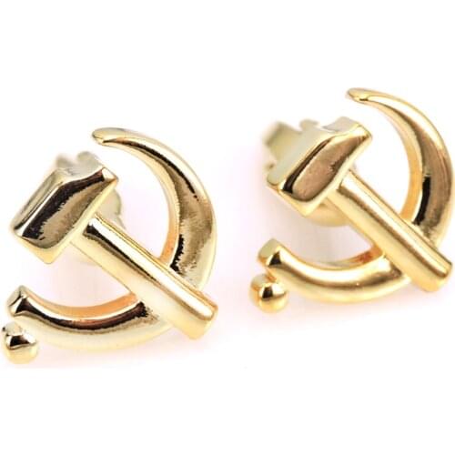 New high quality mens French shirt Cufflinks Party emblem gold hammer sickle Cufflinks wholesale / retail
