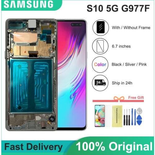 6.7" Original S10 5G LCD Display For Samsung Galaxy S10 5G G977 G977N SM-G977U LCD Touch Screen Digitizer Assembly Repair Parts