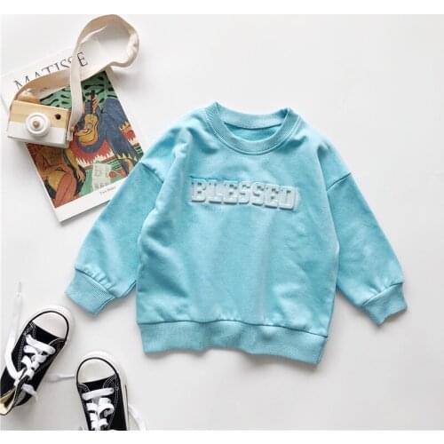 2020 Autumn Casual Solid Clothes Long Sleeve Sweatshirt For Girls High Quality Fashion Sweatshirt For Children