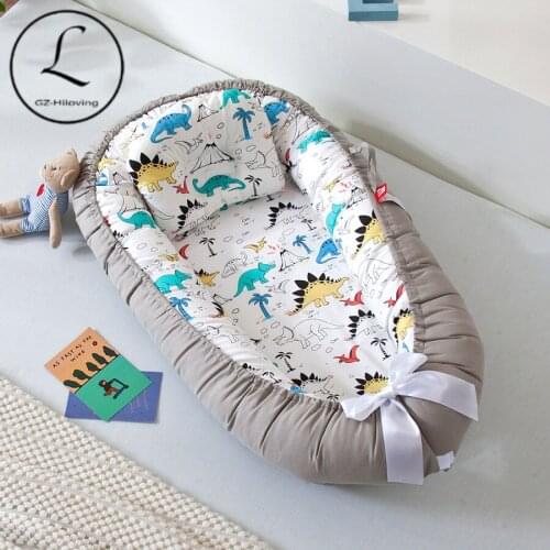 2021 Newborn Baby Nest Bed Portable Crib Vacation Bed Cotton Baby Nestje child Lounge Bassinet Bumper with Pillow Cushion