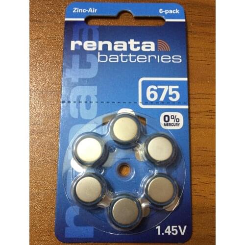 Renata Maratone Plus Size ZA675 PR44 Zinc Air 1.45V 1Pack(6 batterys)