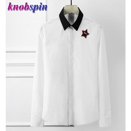 Size 3XL 4XL Shirt Men 2019 Long sleeve Slim Chemise homme Solid Casual Cotton shirts for men Brand business male dress shirts