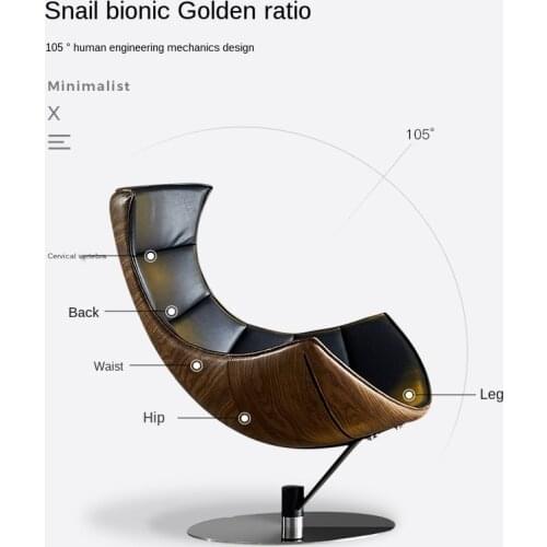 Nordic single leather sofasnail chair lazy reclining chair creative designer leisure tiger chair Italian style single sofa bed