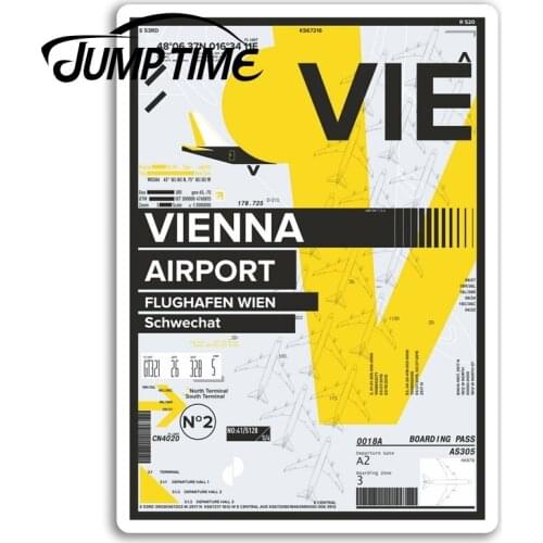 Jump Time Vienna Airport Vinyl Stickers - Austria Travel Sticker Luggage Window Bumper Decal Waterproof Car Accessories
