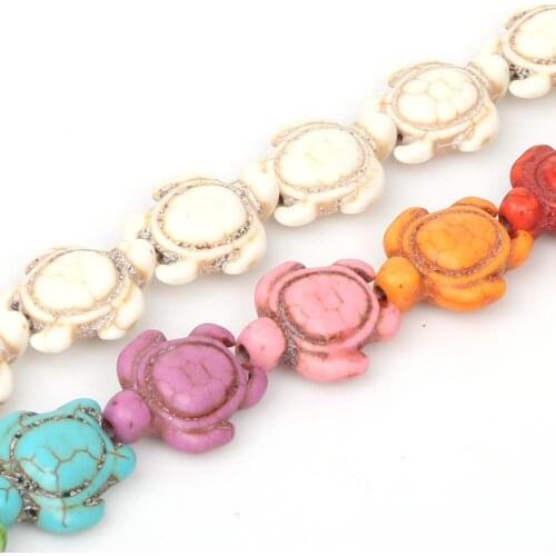 High Quality 14x17mm Synthetic Animal dyed Turtle Spacer Stone Beads for DIY Fashion charms bracelet necklace Jewelry