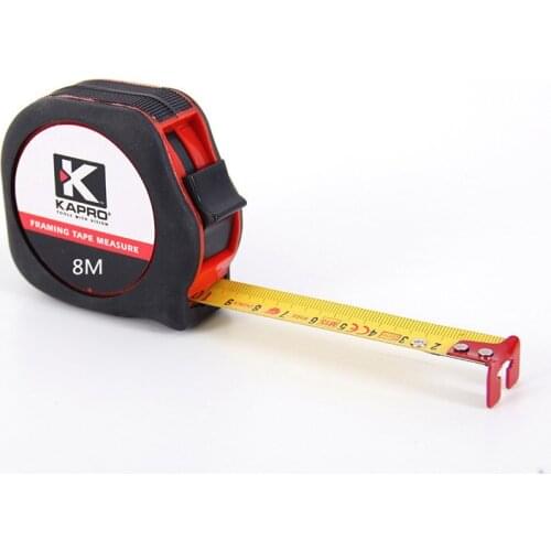 KAPRO High Accuracy Tape Measure 8 Meters Measuring Tools For Woodworking Mini Rubber Shell Measuring Metric steel Tape Measure