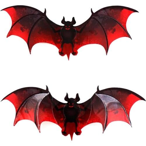 12pcs Halloween 3D Black Bat Wall Stickers Halloween Party DIY Decorative Wall Decal Halloween Horror Bats Removable Stickers