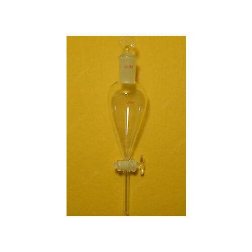125ml,24/40,Lab Pyriform Separatory Funnel,Glass Stopcock,With The Cap