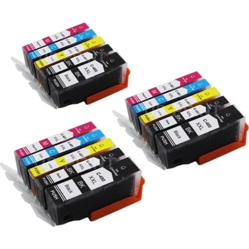 UP 15pcs full ink cartridge PGI480 480xl CLI481 Compatible For Canon PIXMA TS704 TS6140 TS6240 TS6340 TR7540 TR8540 TS9540
