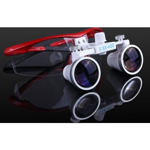 3.5X Magnification Binocular Dental Loupe Surgery Surgical Magnifier with Headlight LED Light Medical Operation Loupe Lamp