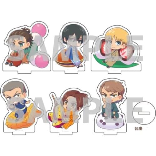 Anime Attack on Titan Coffee Series Q Version Acrylic Stand Model Plate Desktop Toy Mikasa Ackerman Armin Arlert Eren Jager