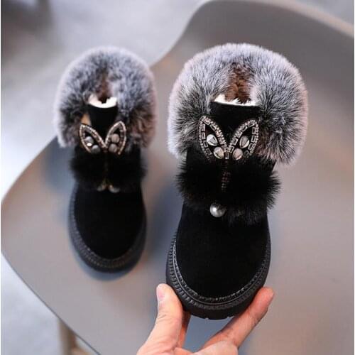 Girls Boots Fur Thick Warm Childrens Shoes New Sport Shoes For Boys Top Quality Baby Cotton Kids Snow Boots Winter Martin Boots