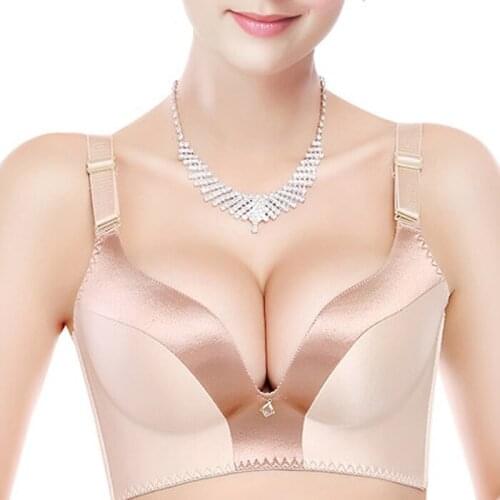 Sexy Double Bras For Women Big Size One-piece Seamless Women Push Up Bra Women Underwear Bra Strapless Push Up Super Push Up Bra