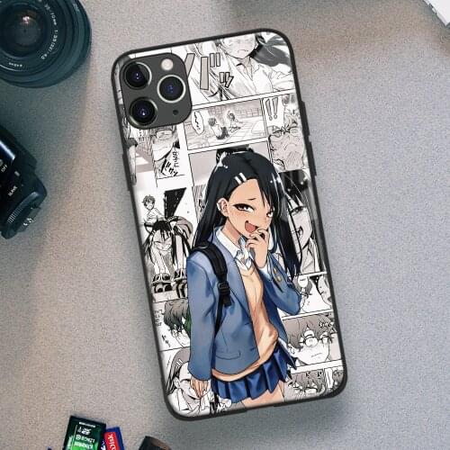 Nagatoro Anime Soft TPU Glass Phone Case for IPhone SE 6s 7 8 Plus X Xr Xs 11 12 Mini Pro Max Samsung