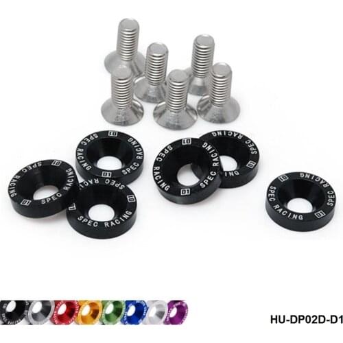 D1 Spec Jdm Aluminum 6PCS/SET M8x20 Hood Fender Engine Bolt Washer Screws Bay Bumper For all car HU-DP02D