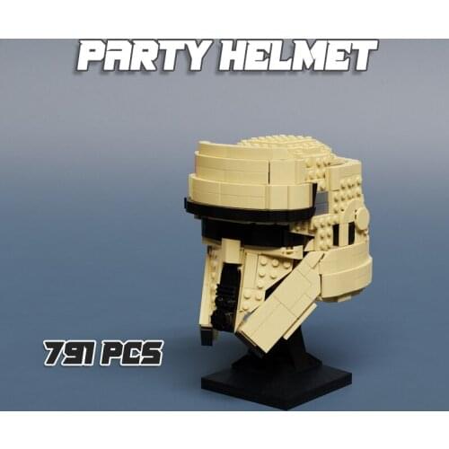 Kids Star Building Block Wars Toys Head Helmet MOC Beach Helmet Party Model DIY Brick Educational Toys for Children