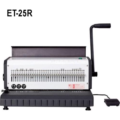 ET-25R Manual Spiral Double Wire Binding Machine 40 Round Shape 4.5mm Punching Hole File Book A4 Paper Binder Puncher Machine