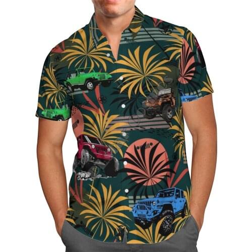 Hawaii Shirt Hawaiian beach summer Flower Car Printed 3d Mens Shirt Harajuku Tee hip hop shirts 06