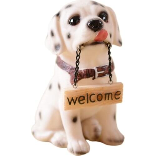 Creative Simulation Dog Statues Sign Resin Ornament Puppy Figurine Animal Sculpture Indoor Outdoor Garden Patio Porch Home