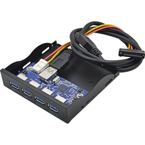 USB HUB 19+1 20Pin 4 Port USB 3.0 Front Panel Combo Bracket USB3.0 Hub Adapter for PC Desktop 3.5" FDD Floppy Disk Drive Bay NEW