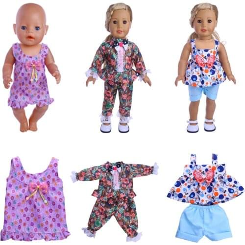 Fashion Doll Clothes Pattern Or Polka Dot Or Printed Skirt For 18 Inch&43 Cm Doll Born Baby Generation Birthday Girls Toy Gift