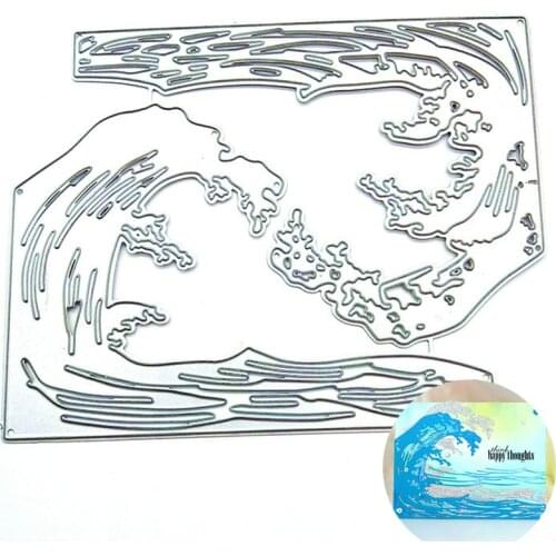 Sea Wave Frame Scrapbook Cut Die Background Mold Metal Cutting Dies Embossing Card Paper Craft Knife Mould