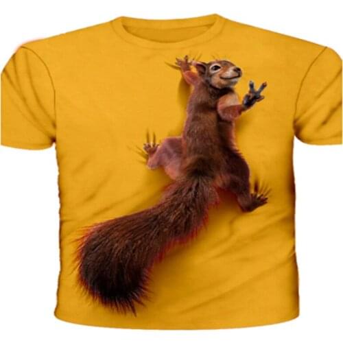 Mens squirrel T-shirt 3D printing Short-sleeved animal print T-shirt cute pattern top men/female cute puppy face T-shirt funny